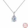 Tiny Pendant Necklace 925 Sterling Silver With Water Drop Premium Cubic Zirconia