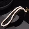 14K Gold Plated Dainty Choker Cultured Freshwater Pearl Necklace 925 Sterling Silver