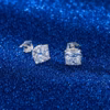 Princess Cut Cubic Zirconia Hypoallergenic Stud Earrings 925 Sterling Silver