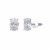 Cubic Zirconia Oval Cut Hypoallergenic Stud Earrings 925 Sterling Silver