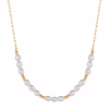14K Gold Plated Freshwater Pearl Necklace – Handmade Tiny Pearl Chain for Women