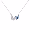 Swarovski Crystal & Cubic Zirconia Butterfly Necklace 925 Sterling Silver